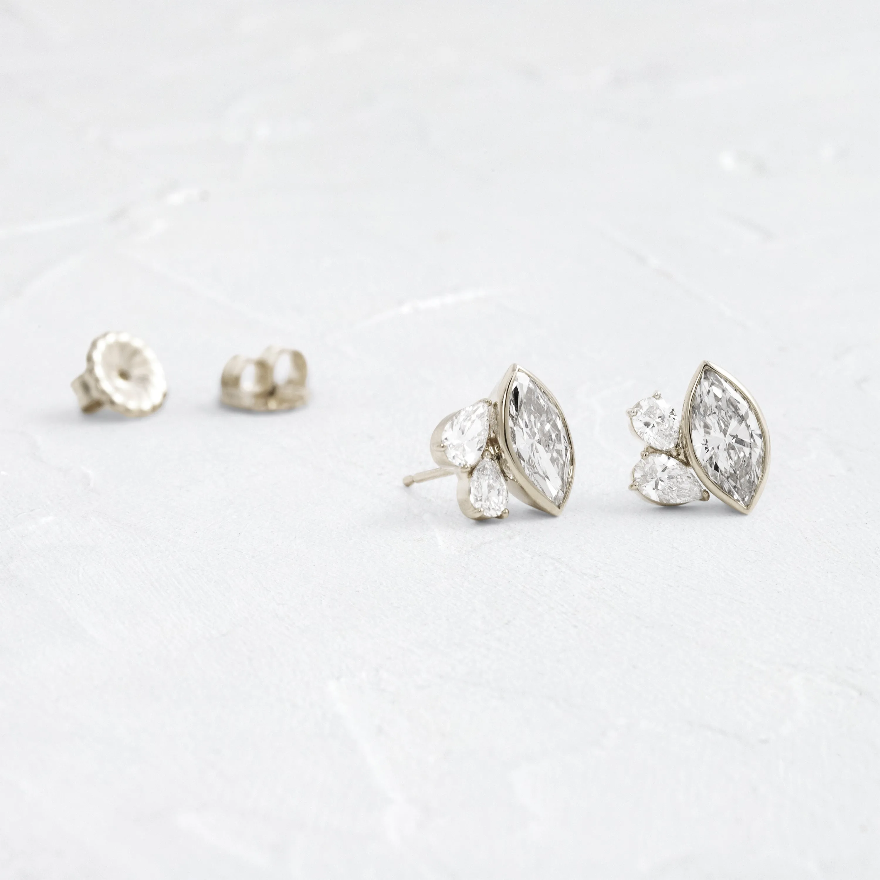 Grand Littlefall Studs, Marquise Cut