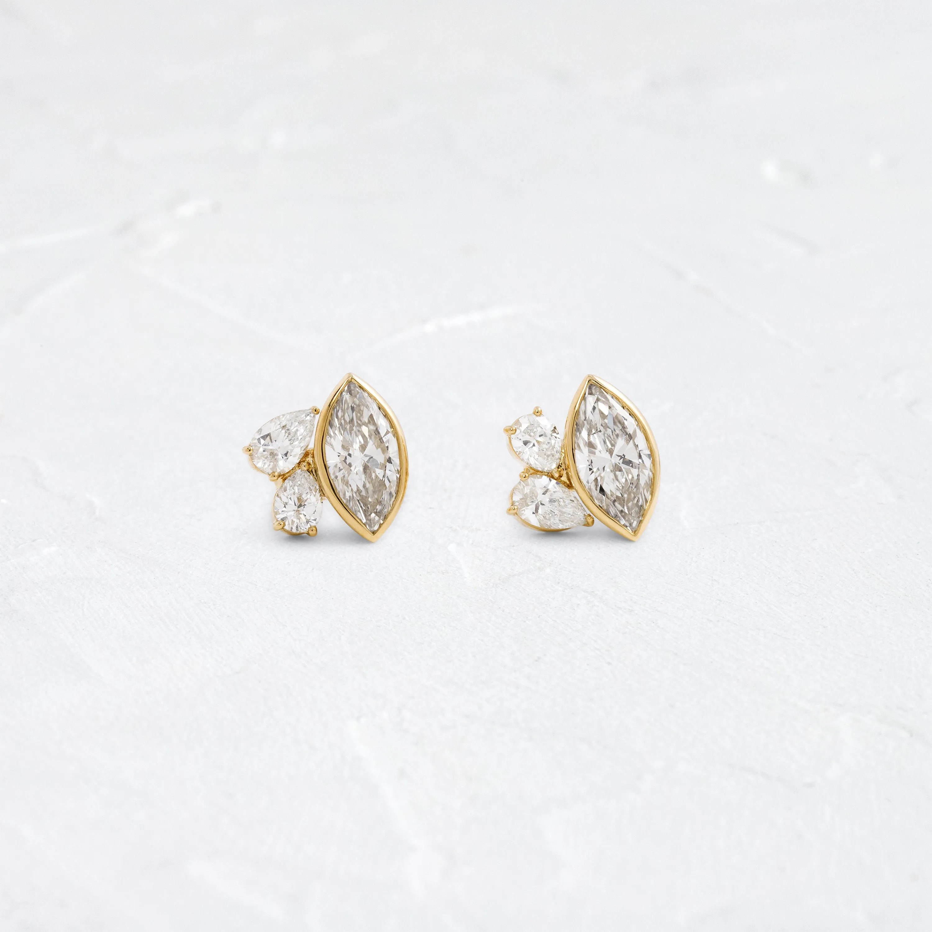 Grand Littlefall Studs, Marquise Cut