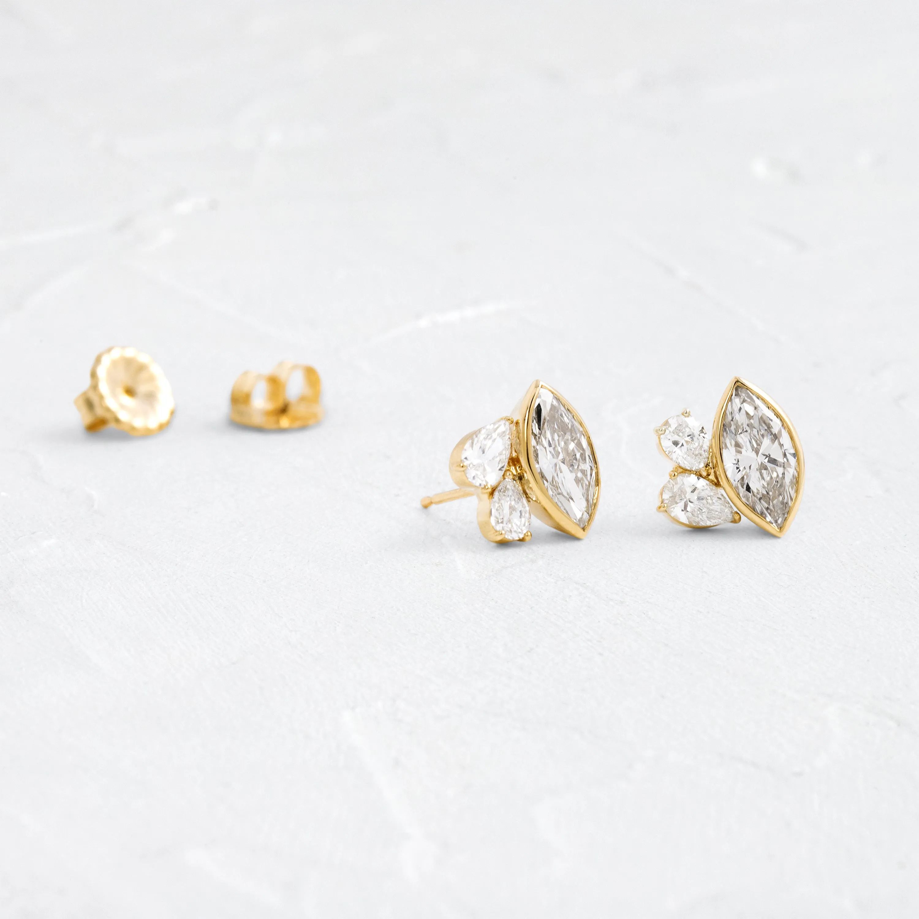 Grand Littlefall Studs, Marquise Cut