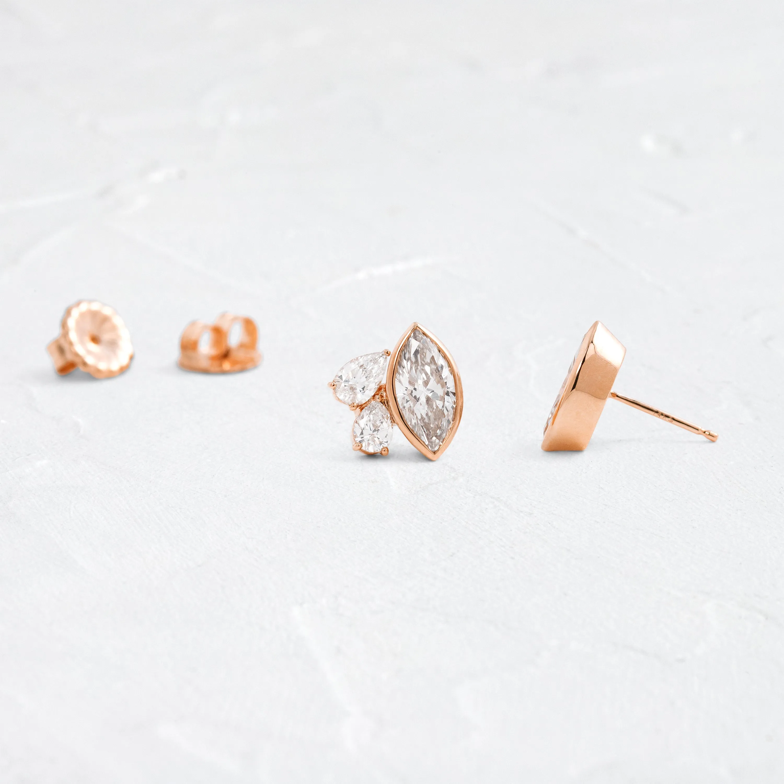 Grand Littlefall Studs, Marquise Cut