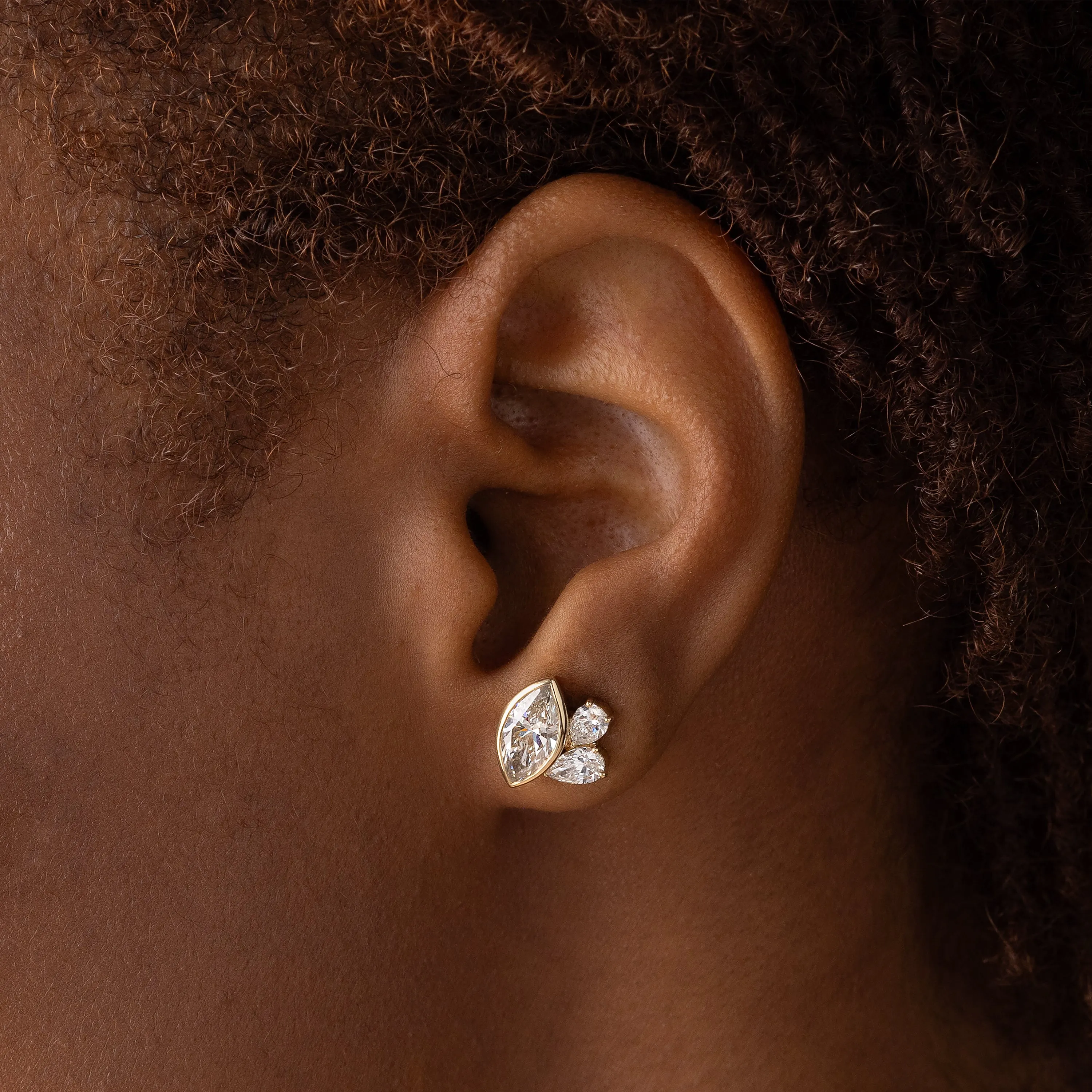 Grand Littlefall Studs, Marquise Cut