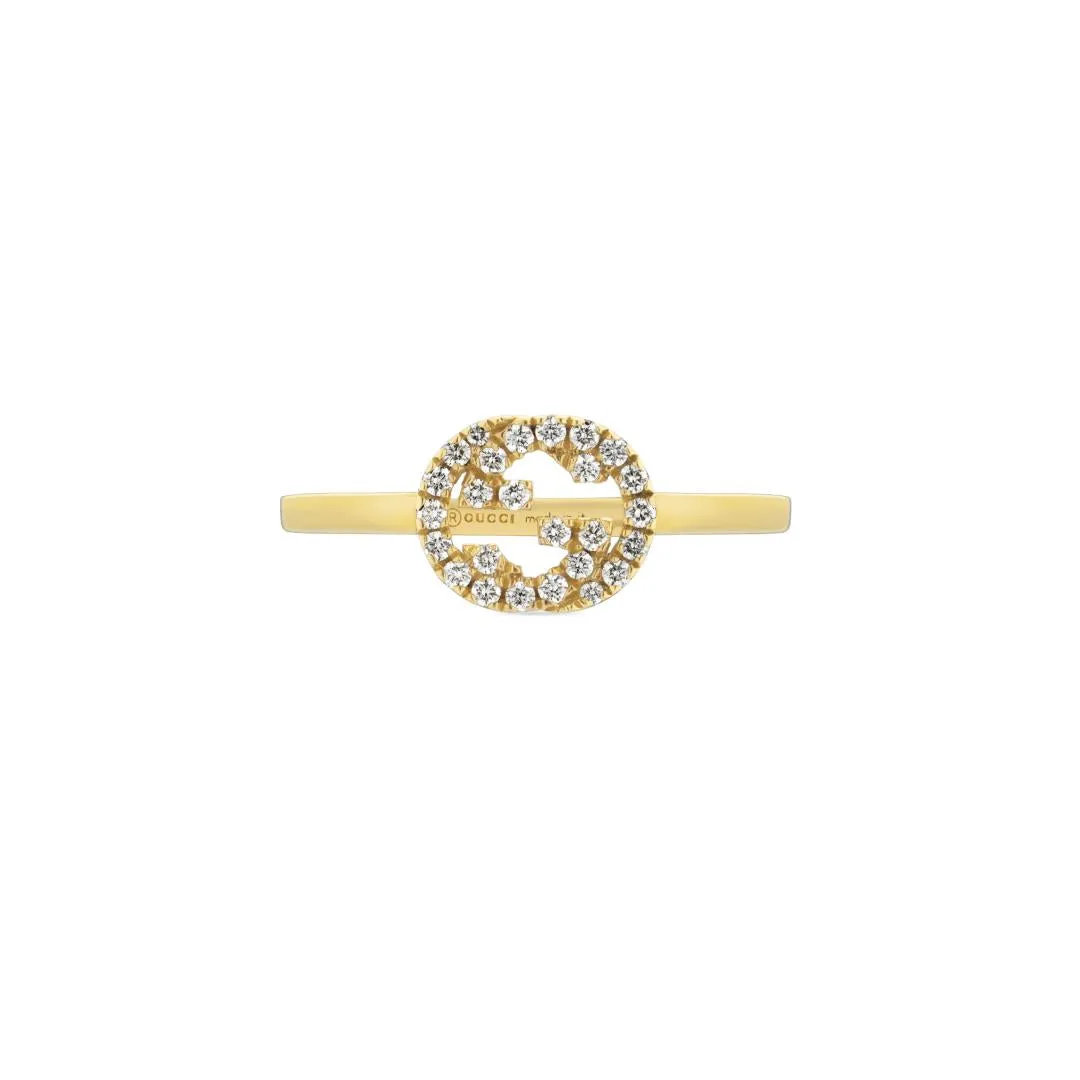 Gucci Interlocking 18ct Yellow Gold 0.12ct Diamond Ring
