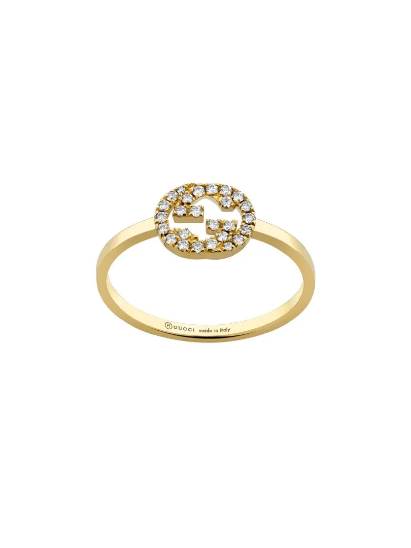 Gucci Interlocking 18ct Yellow Gold 0.12ct Diamond Ring