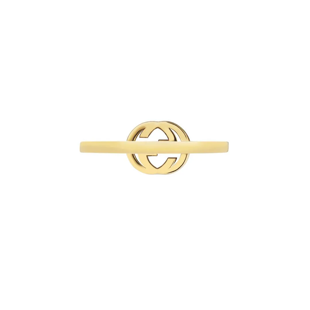 Gucci Interlocking 18ct Yellow Gold 0.12ct Diamond Ring