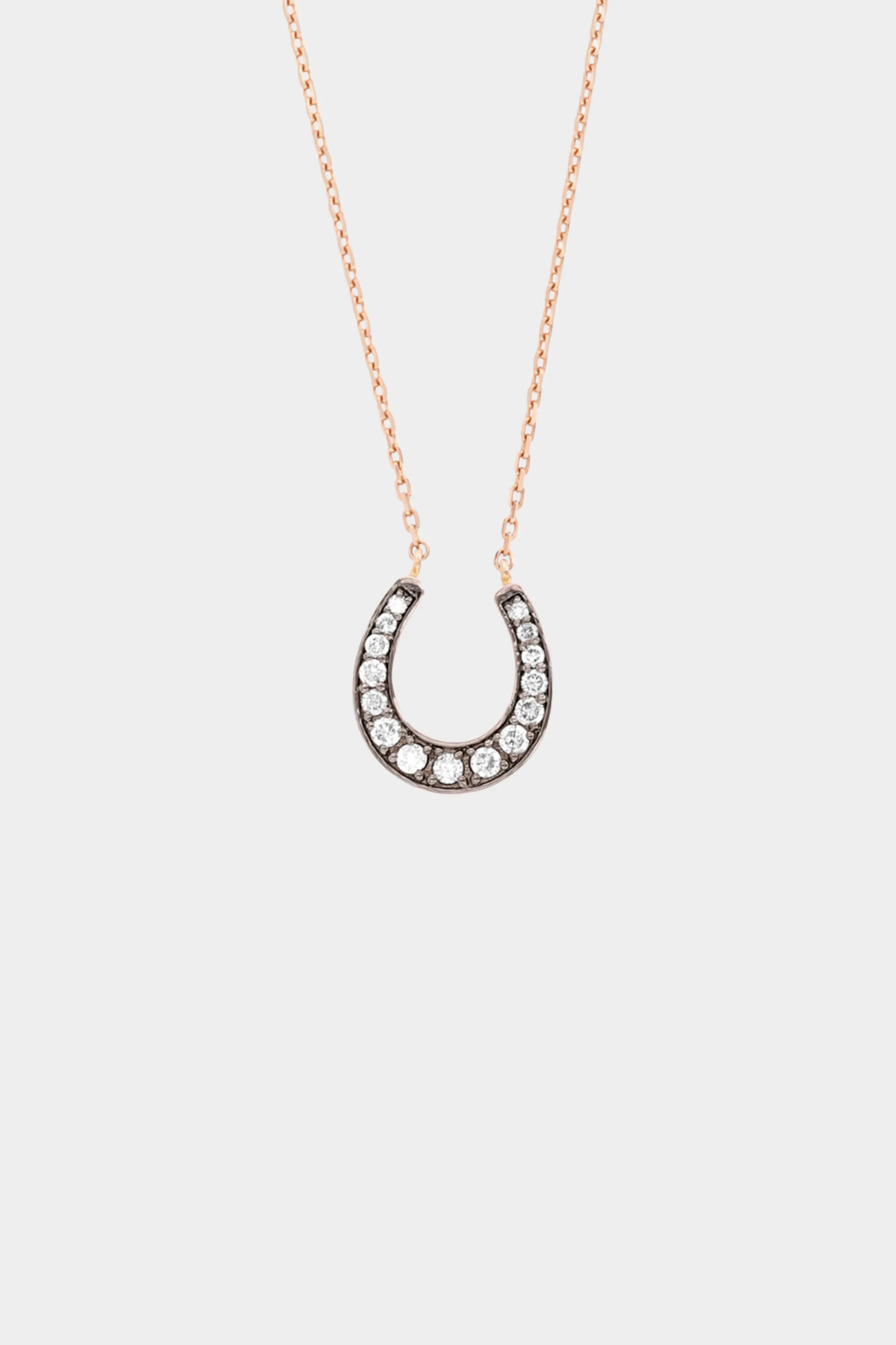 Horseshoe Necklace, Brown Diamonds