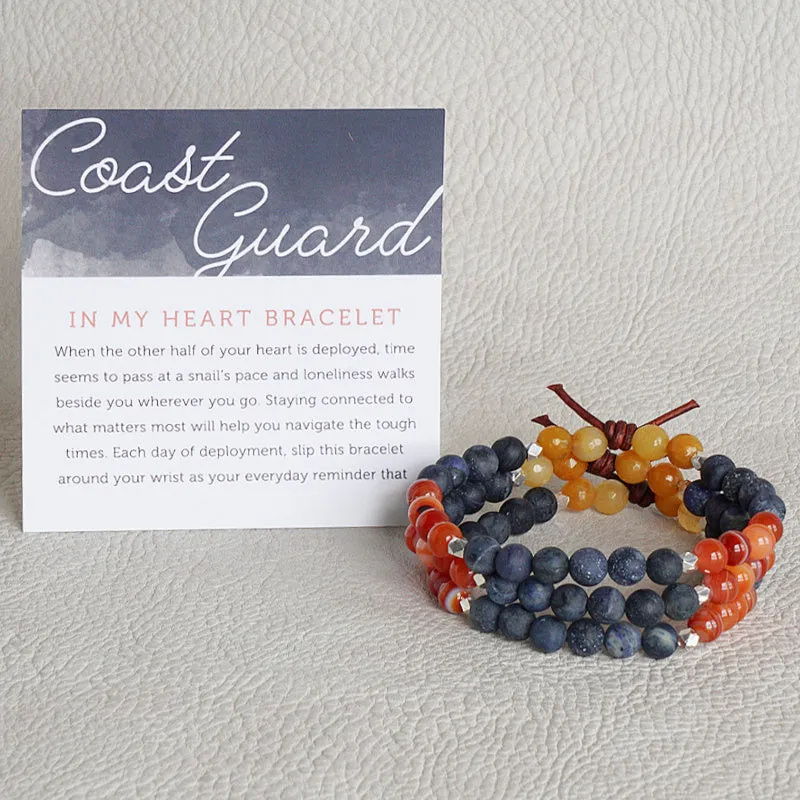 In My Heart Mini Bracelet - Coast Guard | Military Deployment Bracelet
