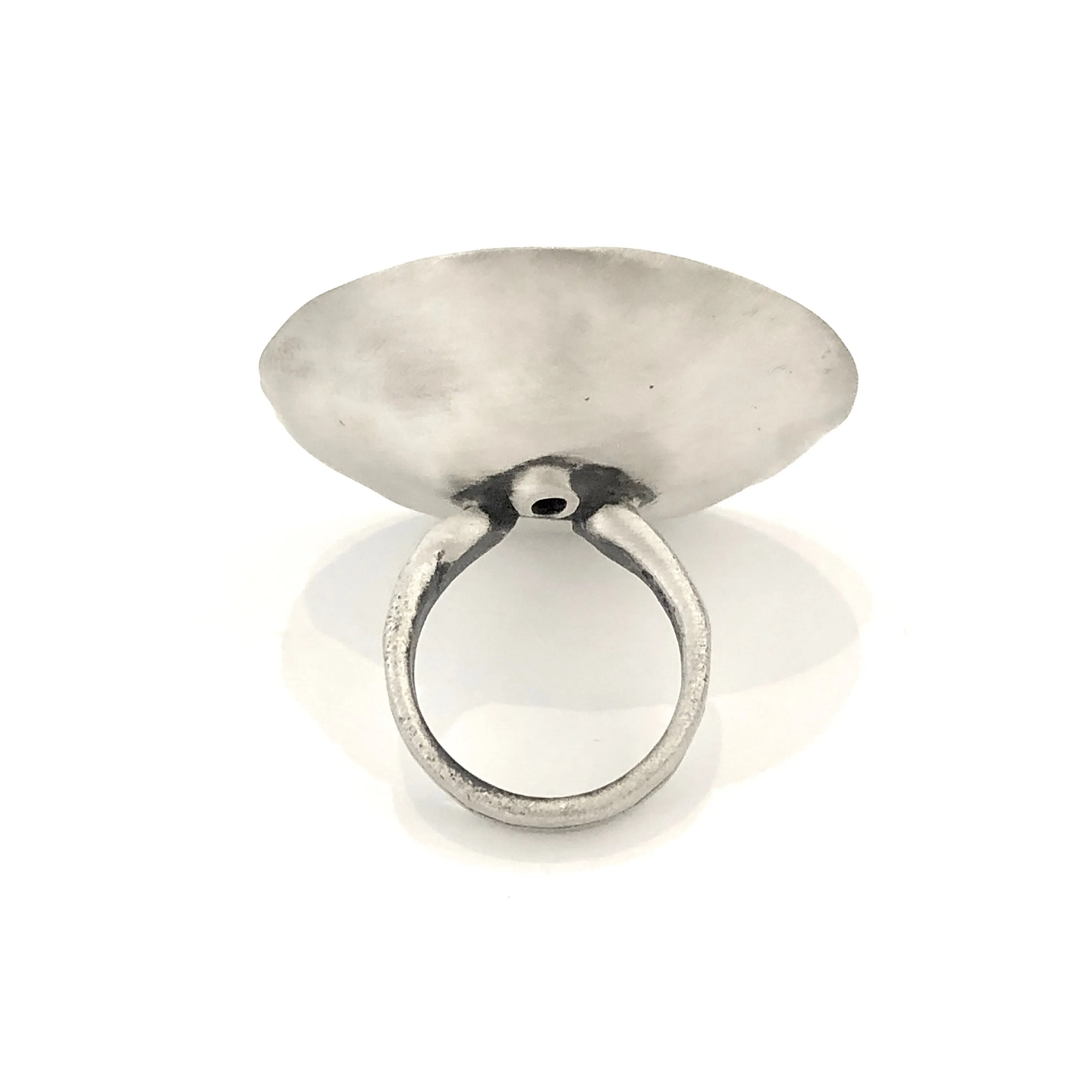 Industrial Flower with 4 Petals in Sterling Silver and Yellow Brass