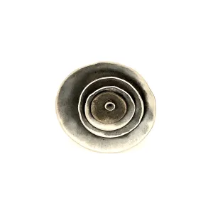 Industrial Flower with 4 Petals in Sterling Silver and Yellow Brass