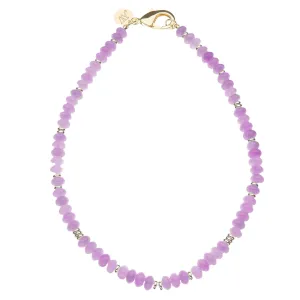 Jane Win Lilac Kunzite Gumdrop Beaded Necklace