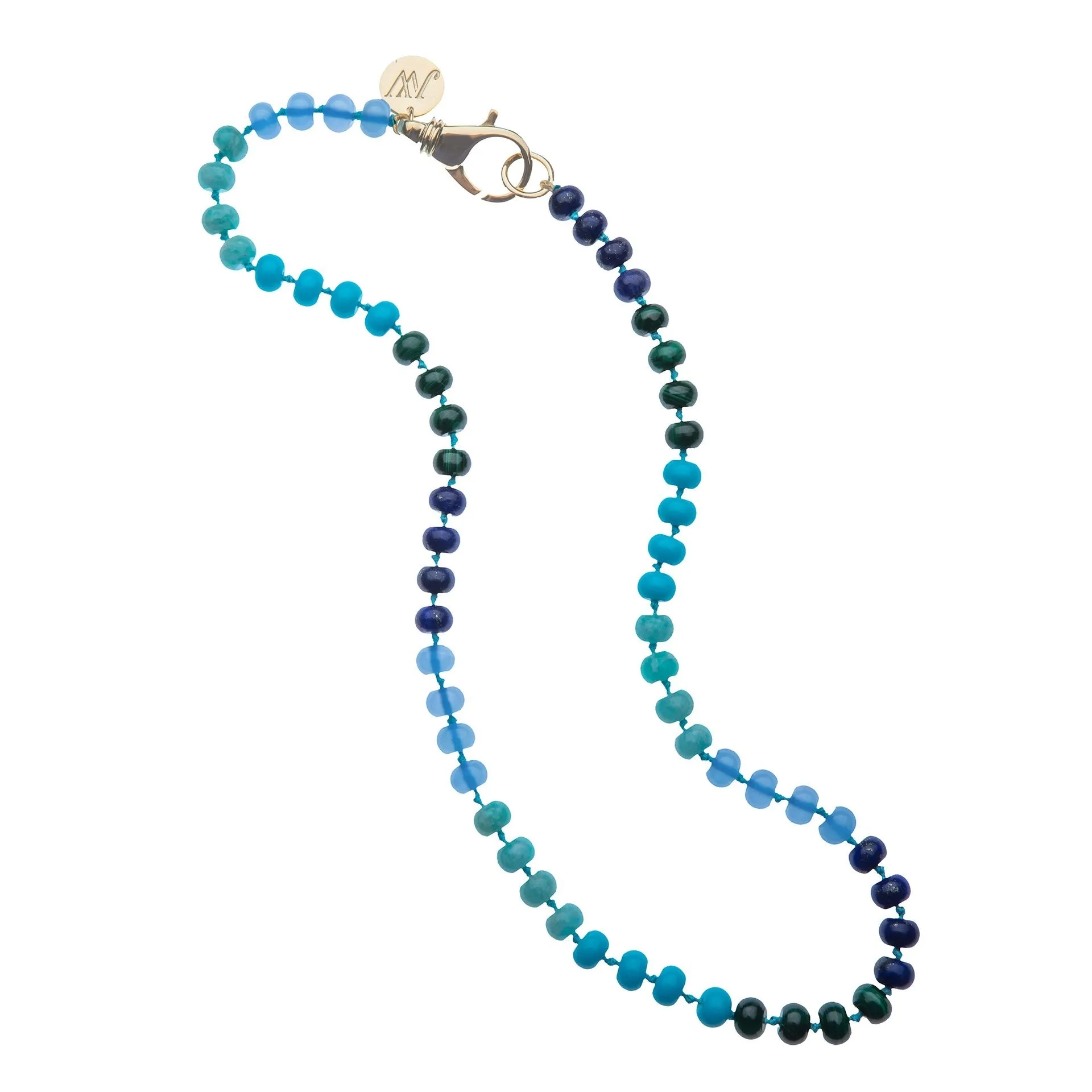 Jane Win Ombr?? Carved Stone Beaded Necklace