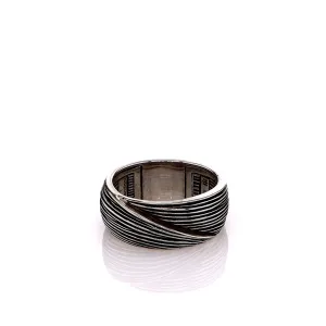 John Hardy Sterling Silver Striated Bamboo Design Ring