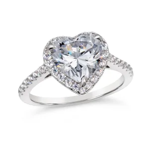 Kate 14 White Diamond Crystalline 1ct Heart Ring