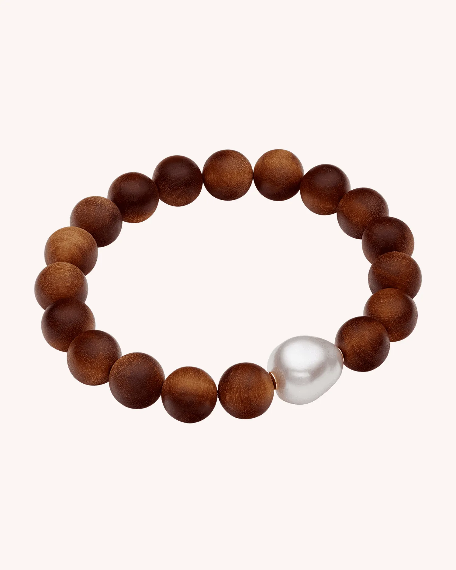 Kimberley Dusk Single Pearl Bracelet | 13mm Baroque Pearl and Sandalwood