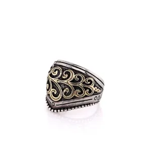 Konstantino 18k Yellow Gold Sterling Silver Wide Band Ring