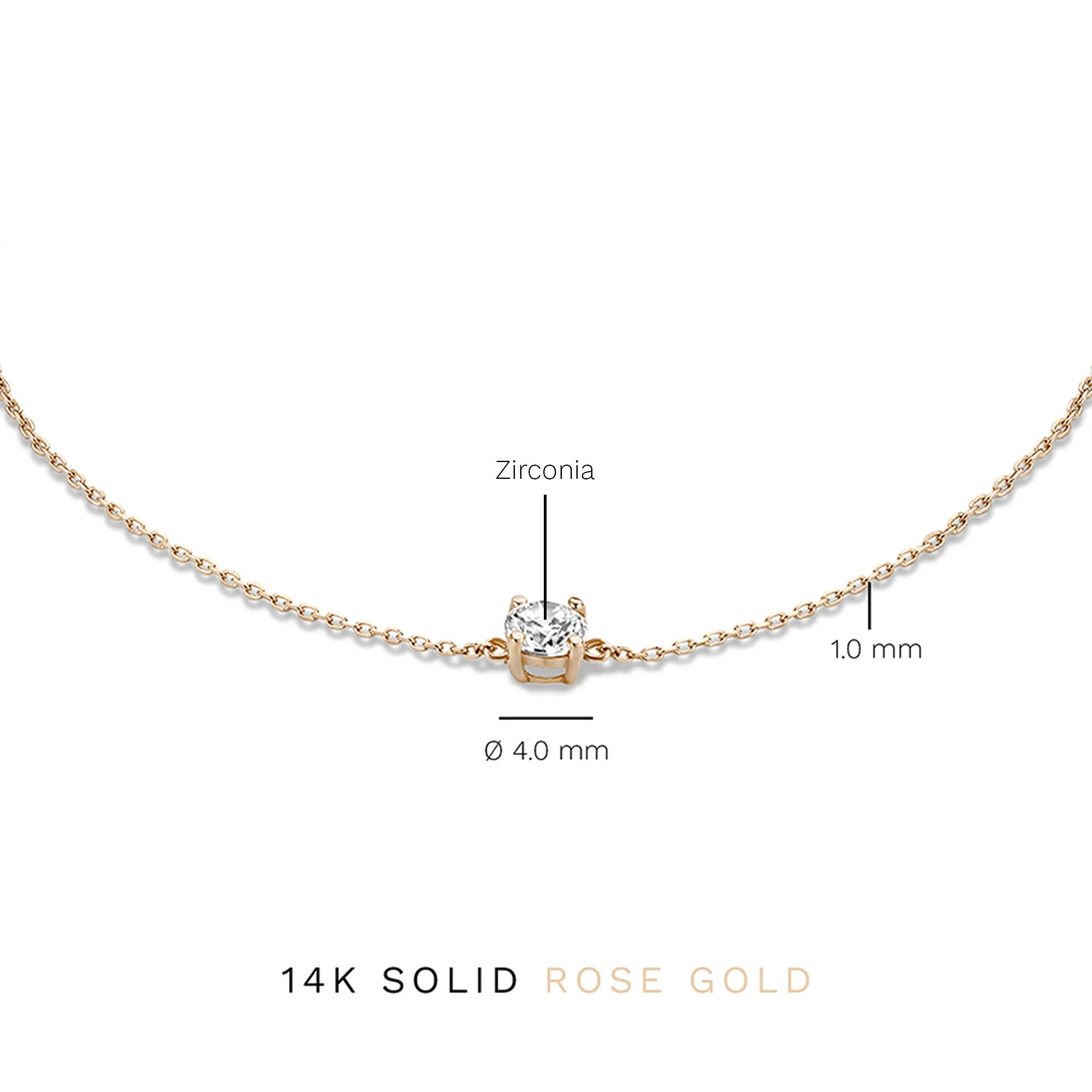 La Concorde Apolline 14 karat rose gold bracelet with zirconia stone