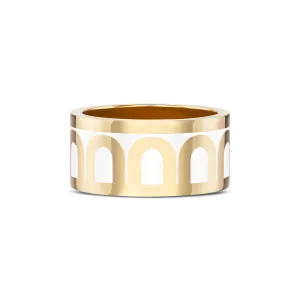 L'Arc de DAVIDOR Ring GM, 18k Yellow Gold with Neige Lacquered Ceramic