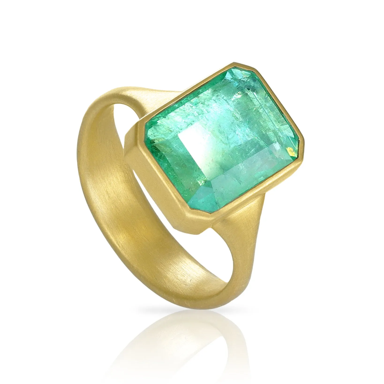 Lola Brooks One of a Kind Emerald Gold Ring