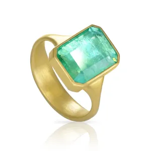 Lola Brooks One of a Kind Emerald Gold Ring