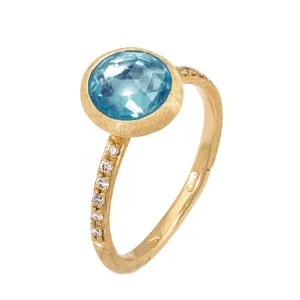 Marco Bicego Jaipur 18ct Yellow Gold Blue Topaz Diamond Ring