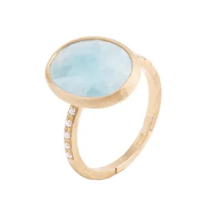 Marco Bicego Siviglia 18ct Yellow Gold Aquamarine Diamond Ring