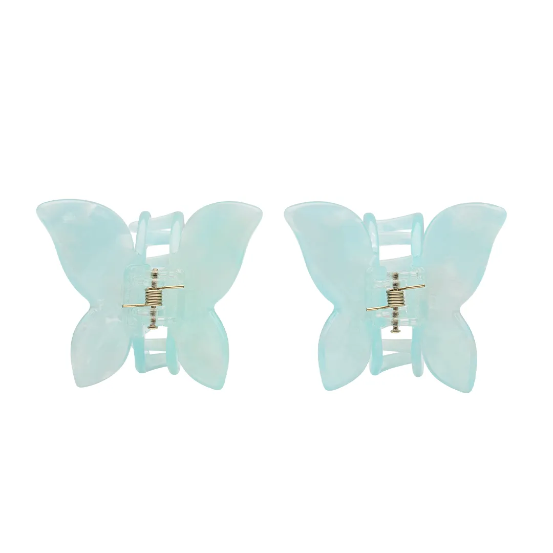 MINI BUTTERFLY CLIPS ICE BLUE