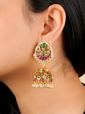 Multicolor Gold Plated Mishr Earrings - MR-E155M