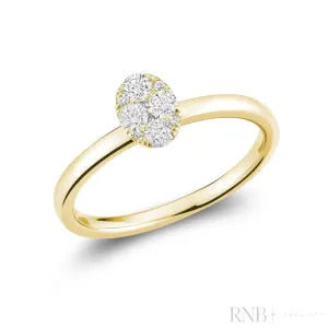 Oval Illusion Diamond Ring