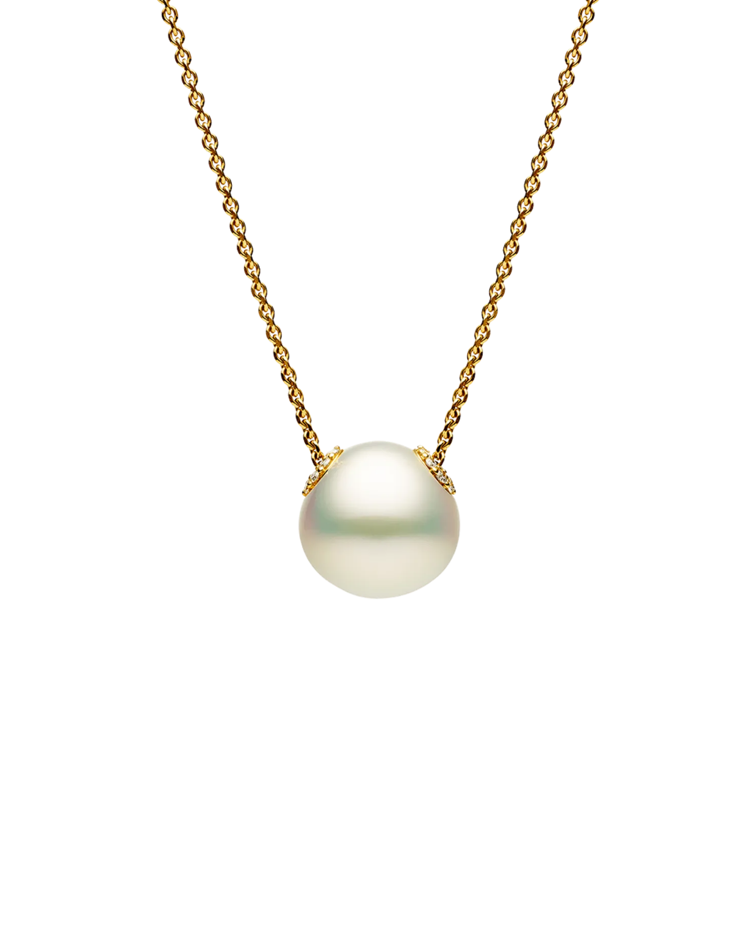 Palais Pearl Necklace | 14mm Triangle Pearl, Diamonds, and Yellow Gold