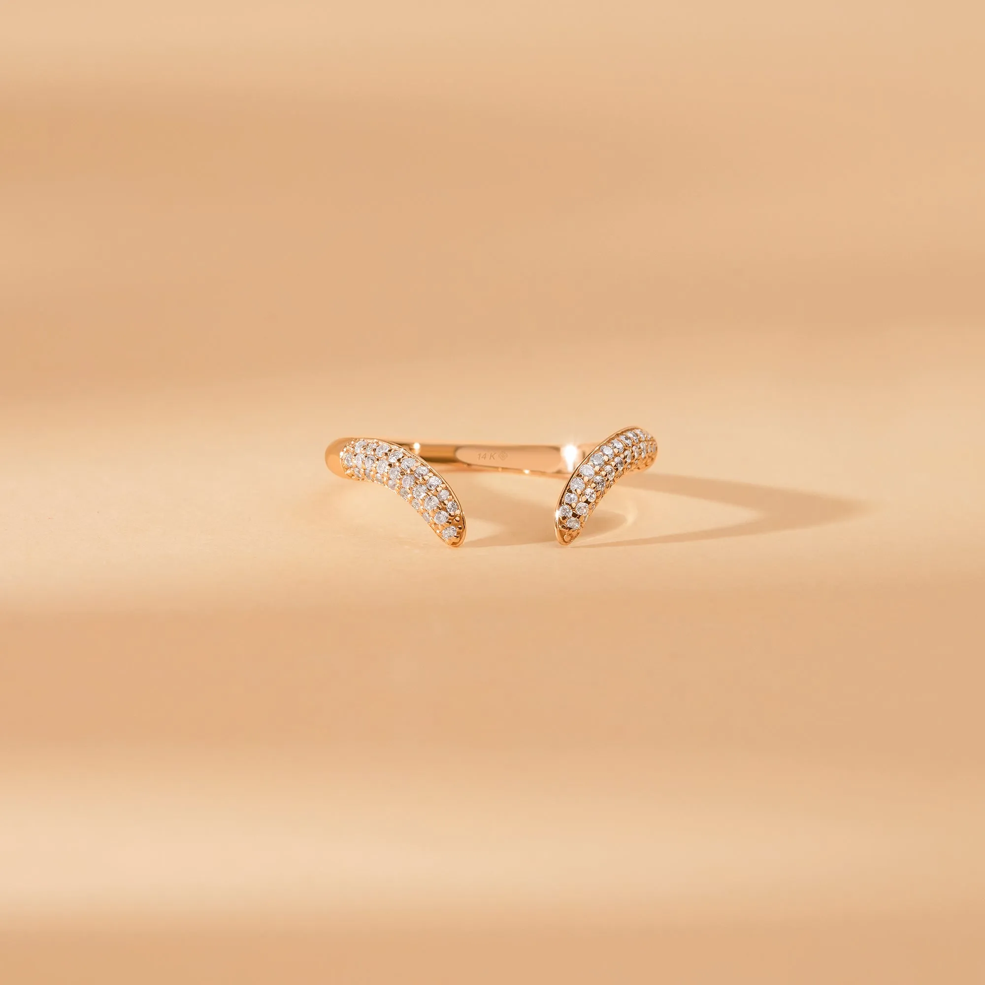 Pave Diamond Cuff Ring, Xenia