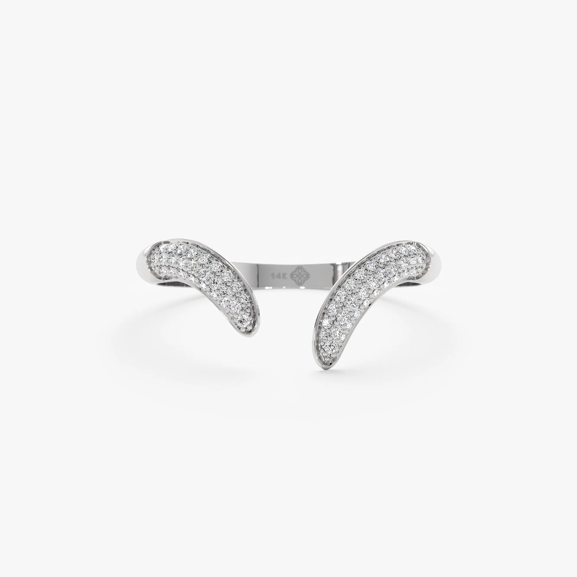 Pave Diamond Cuff Ring, Xenia