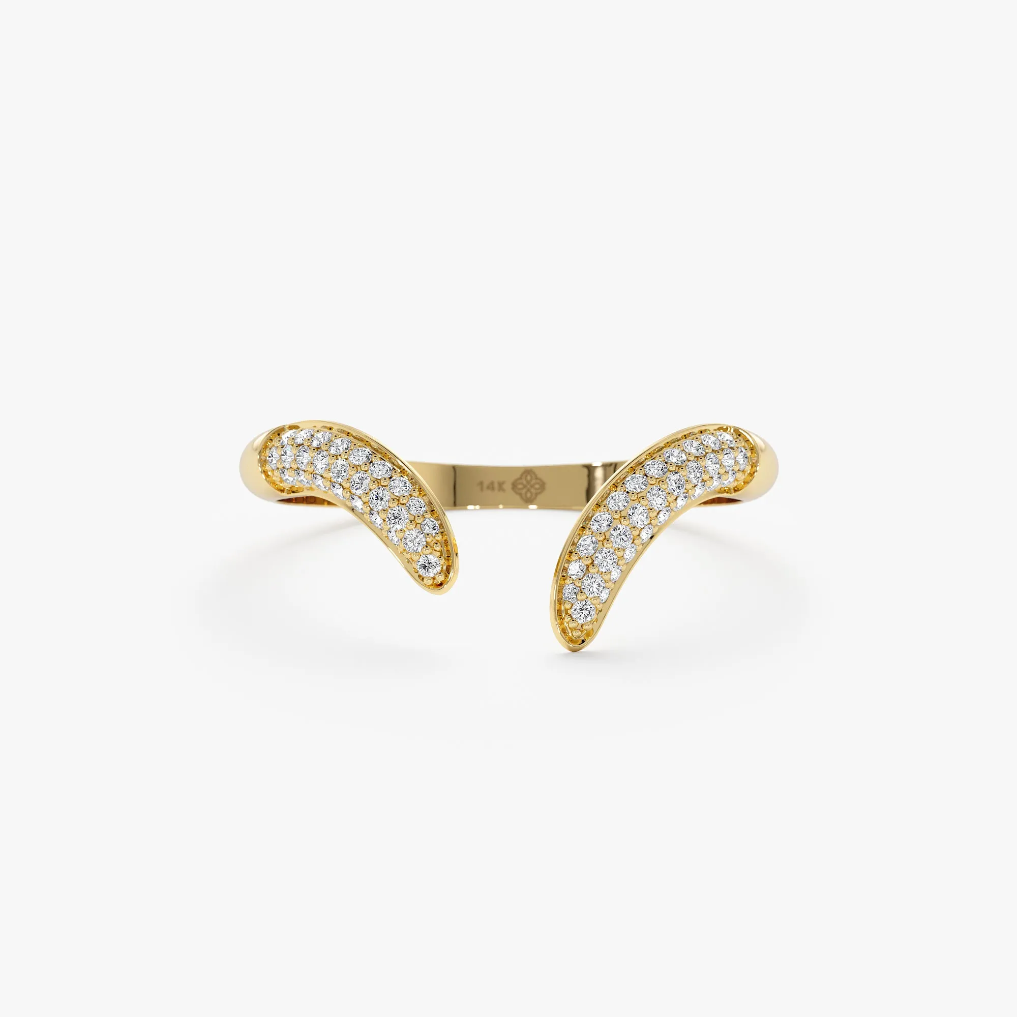 Pave Diamond Cuff Ring, Xenia