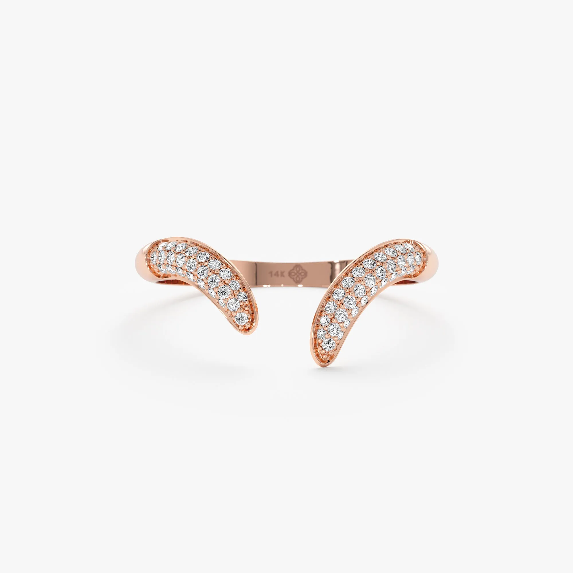 Pave Diamond Cuff Ring, Xenia