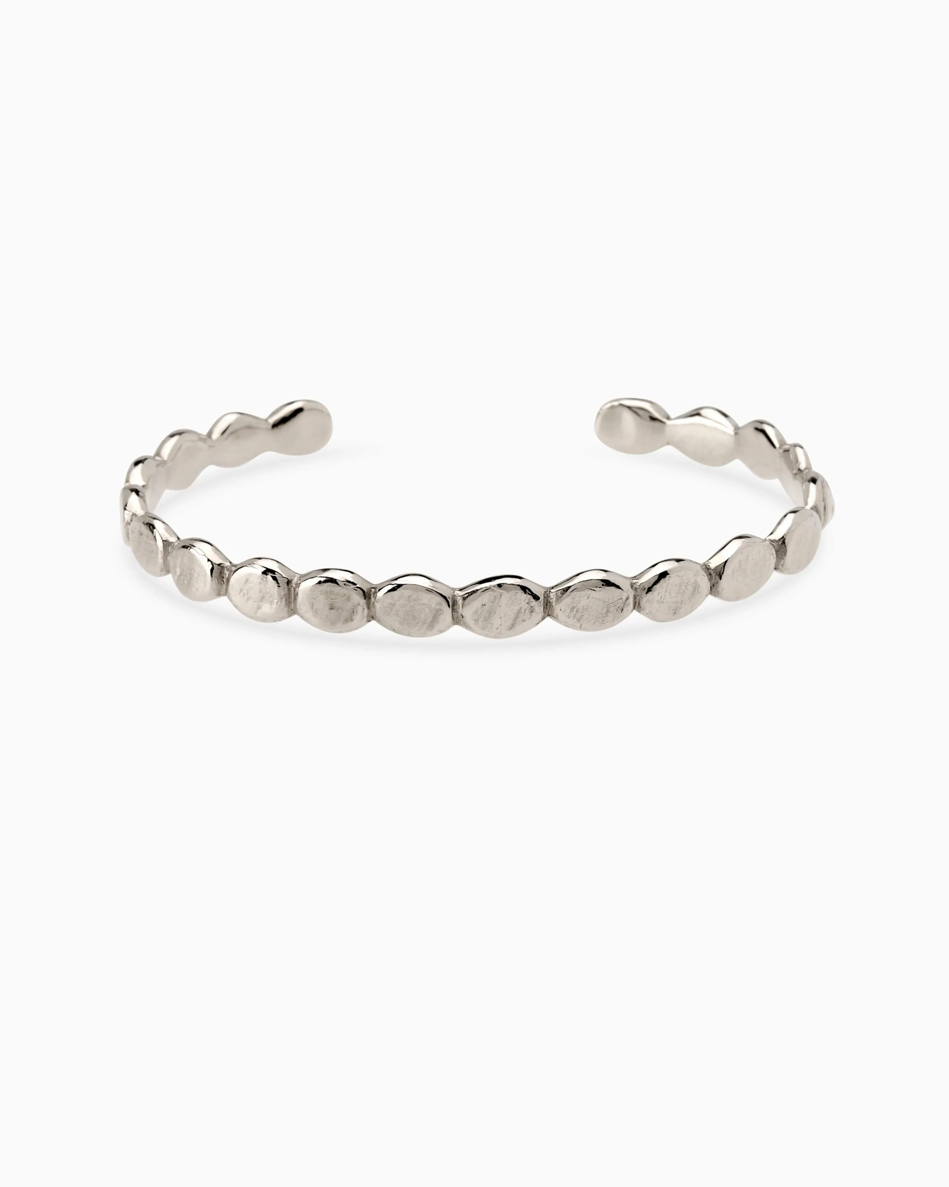 Pebble Cuff | Solid White Gold