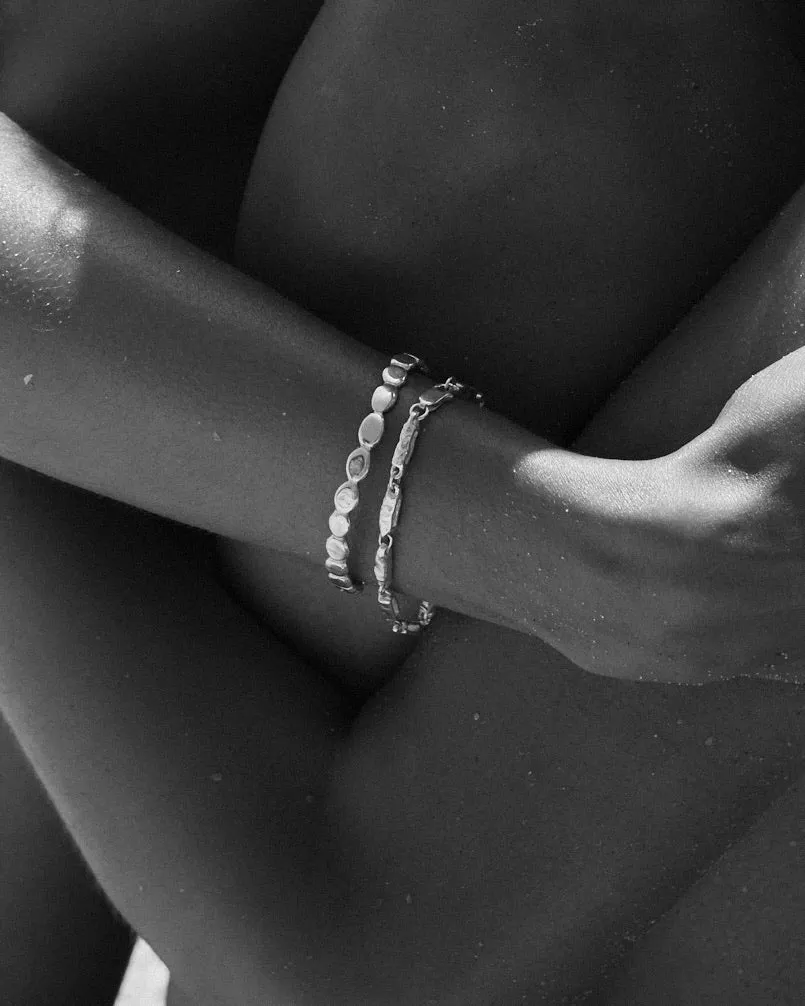Pebble Cuff | Solid White Gold