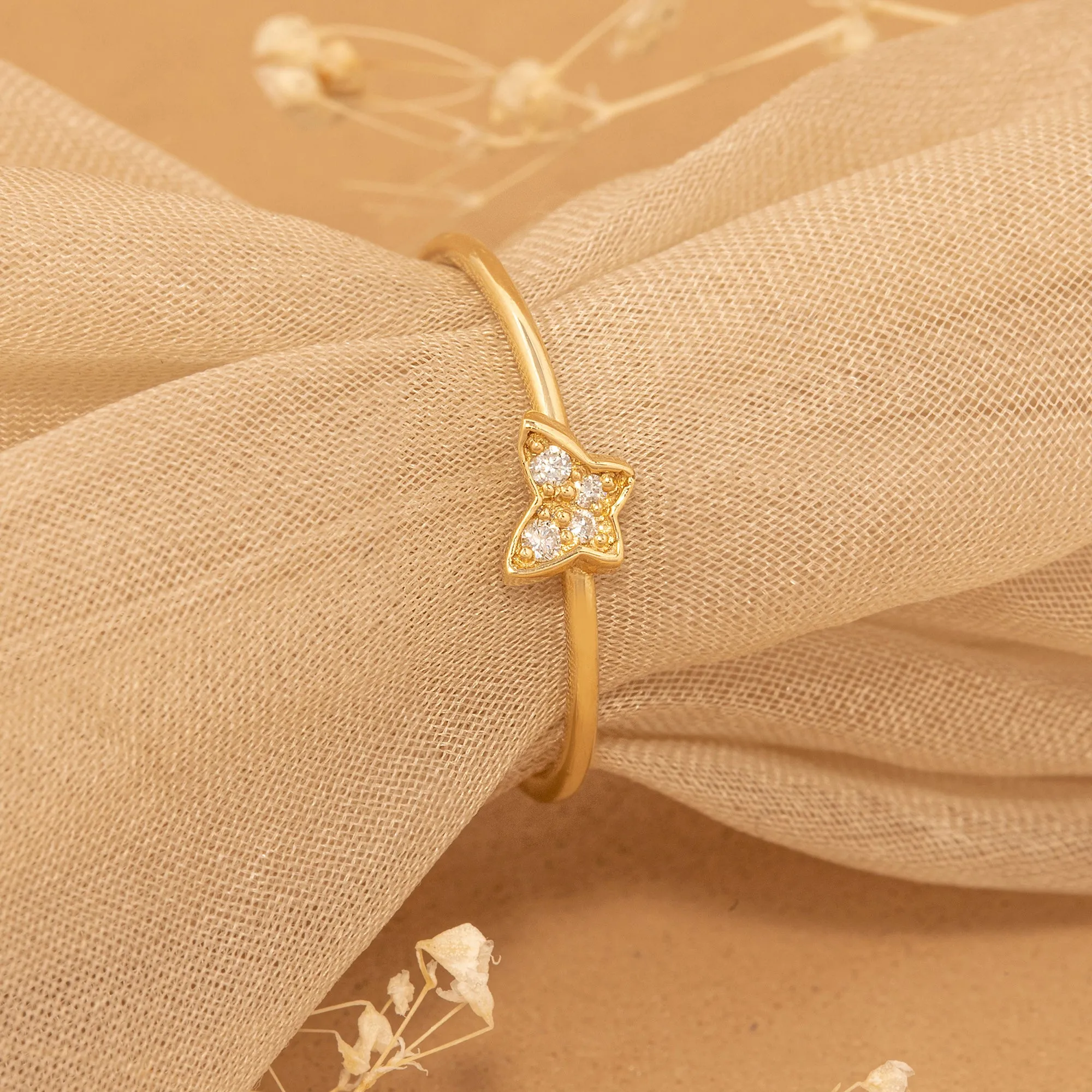 Petite Tilted Butterfly Ring, Mariposa