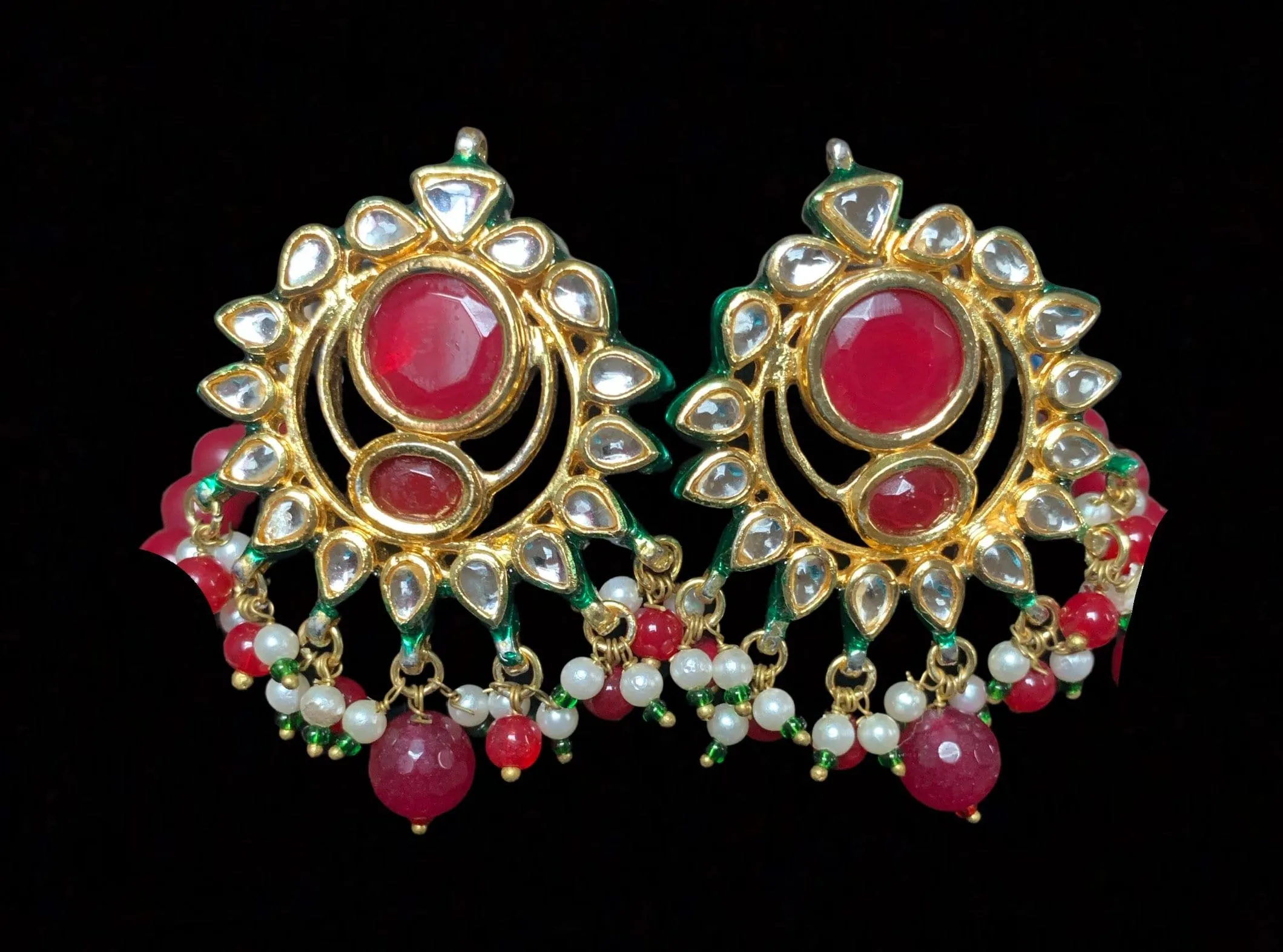 PS451 Nayana pendant set in red   ( READY TO SHIP )