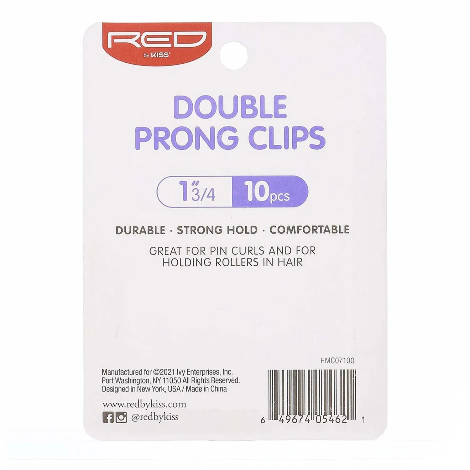 Red by Kiss Double Prong Clips 1 3/4"