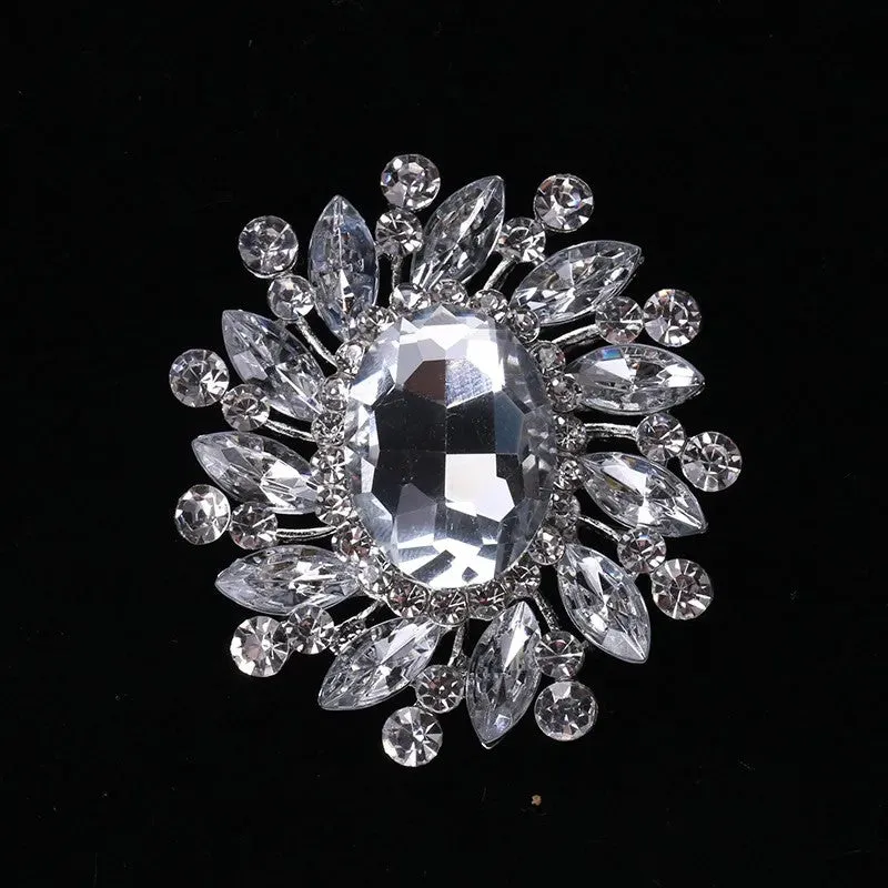 Rhinestone Flower Brooch BR-098