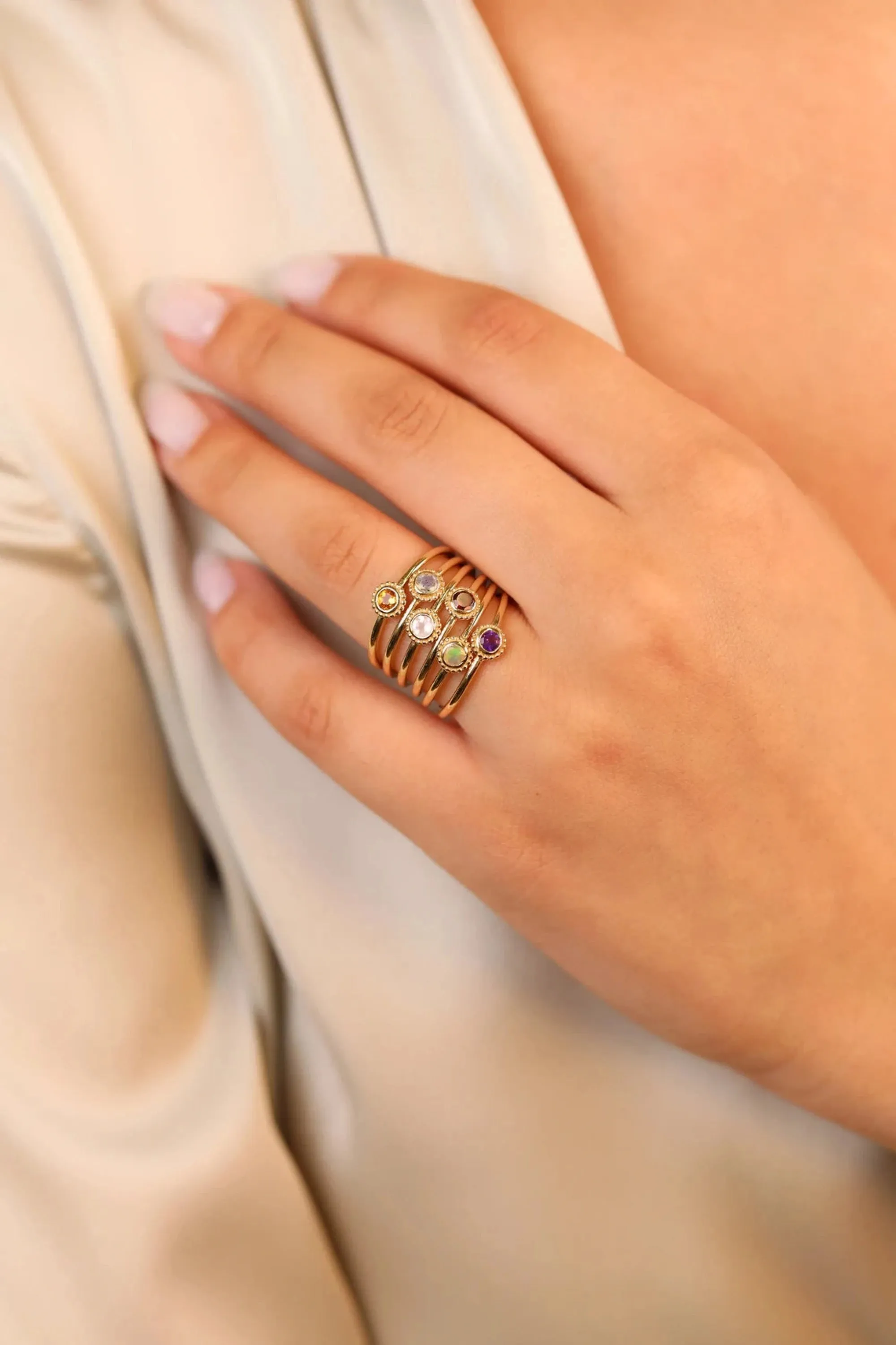 Rose Quartz Art Deco Ring, Winnie