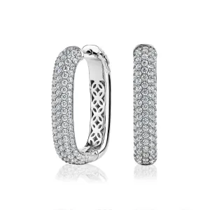 Round Brilliant hoop earrings with 1.98 carats* of diamond simulants in sterling silver