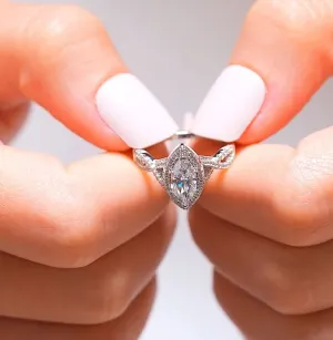 Sade Marquise Cut CZ Engagement Ring in 925 Sterling Silver