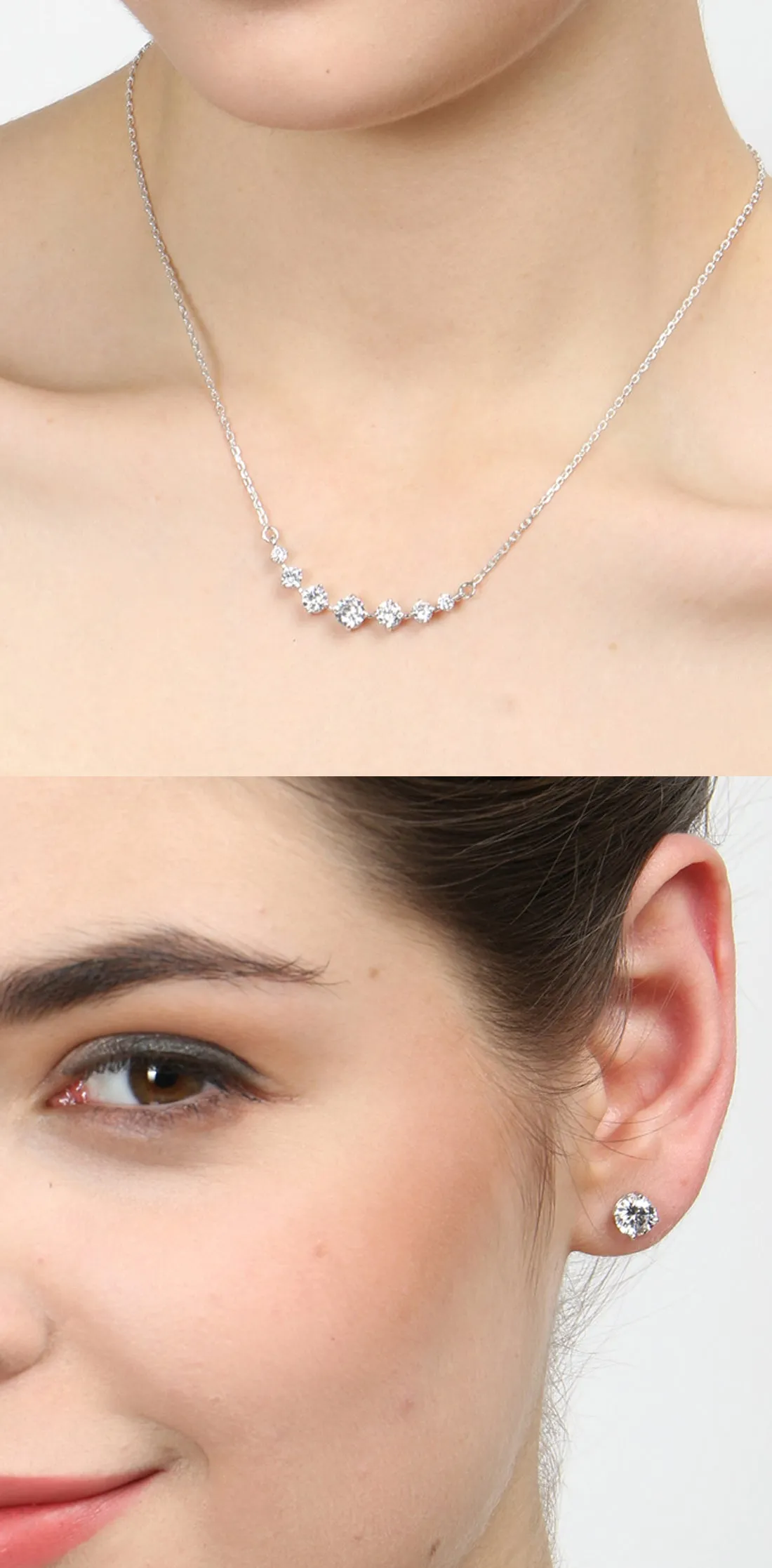 Silver 7 Stone Jewellery Set