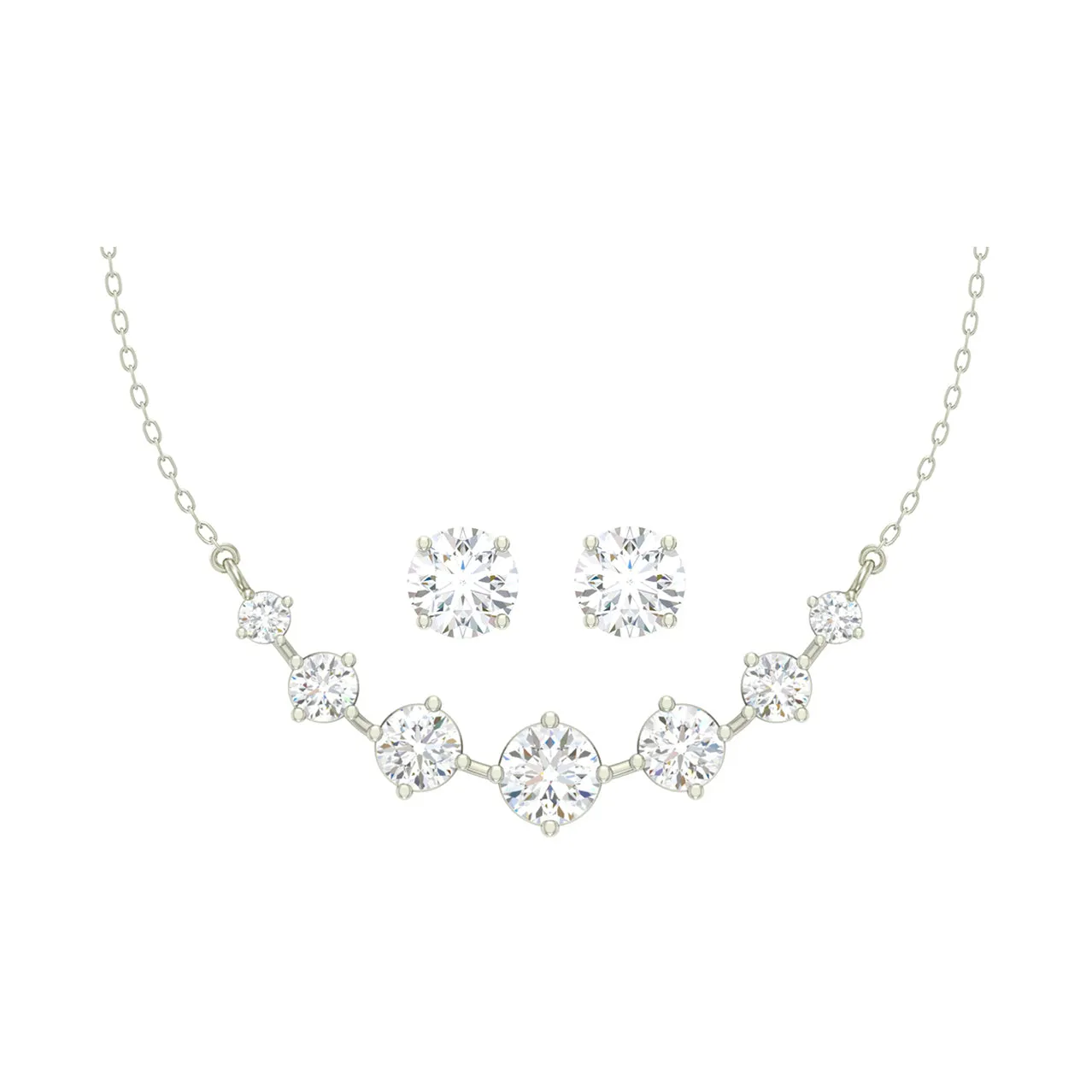 Silver 7 Stone Jewellery Set