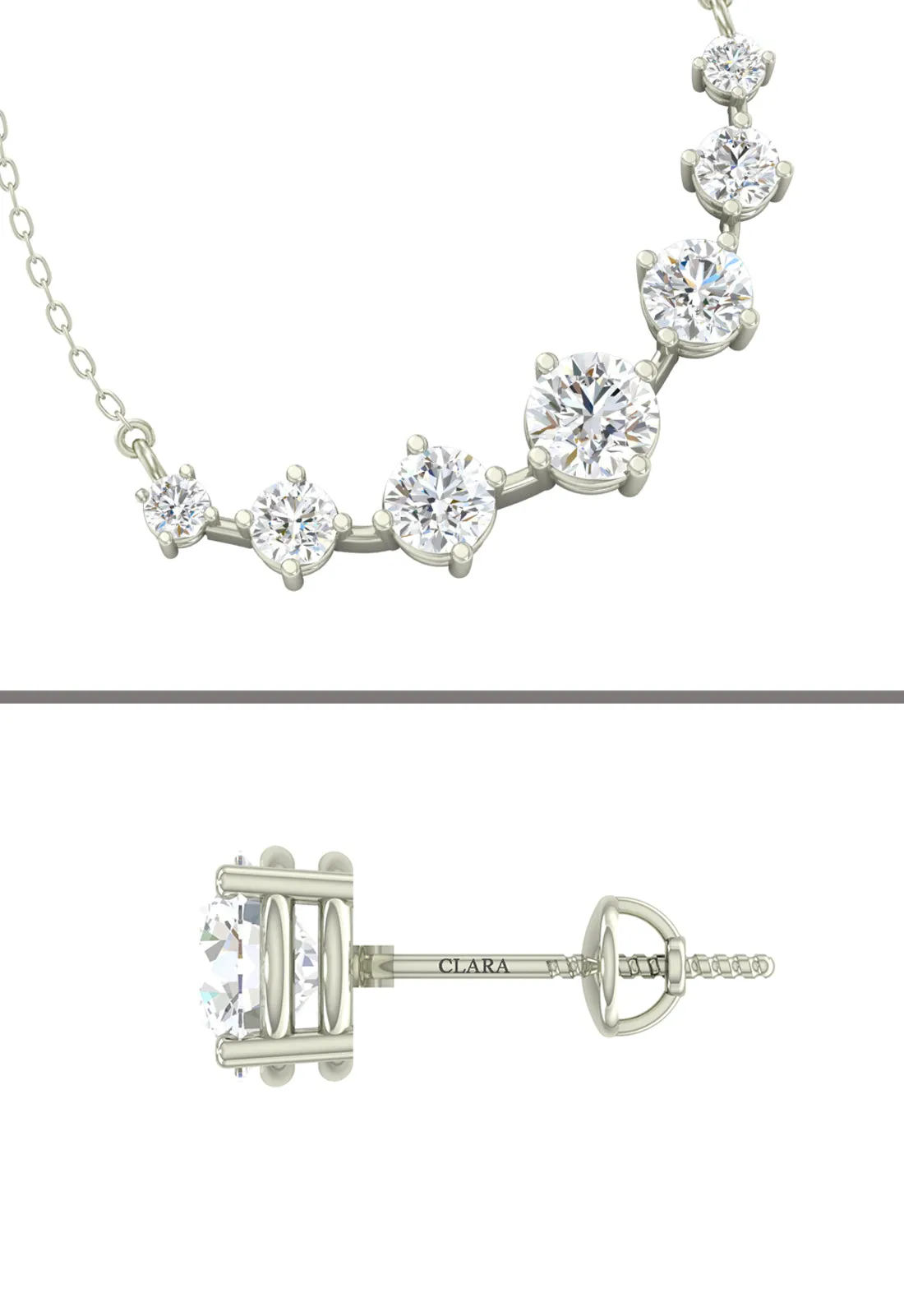 Silver 7 Stone Jewellery Set