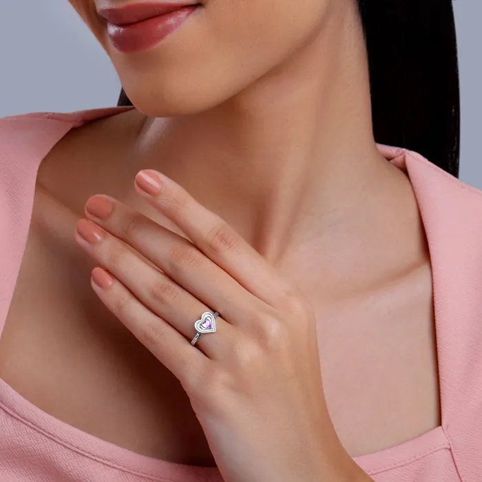 Silver Echo of Love Ring