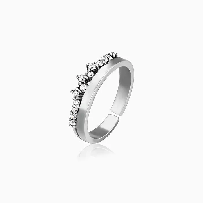 Silver Starry Tiara Ring