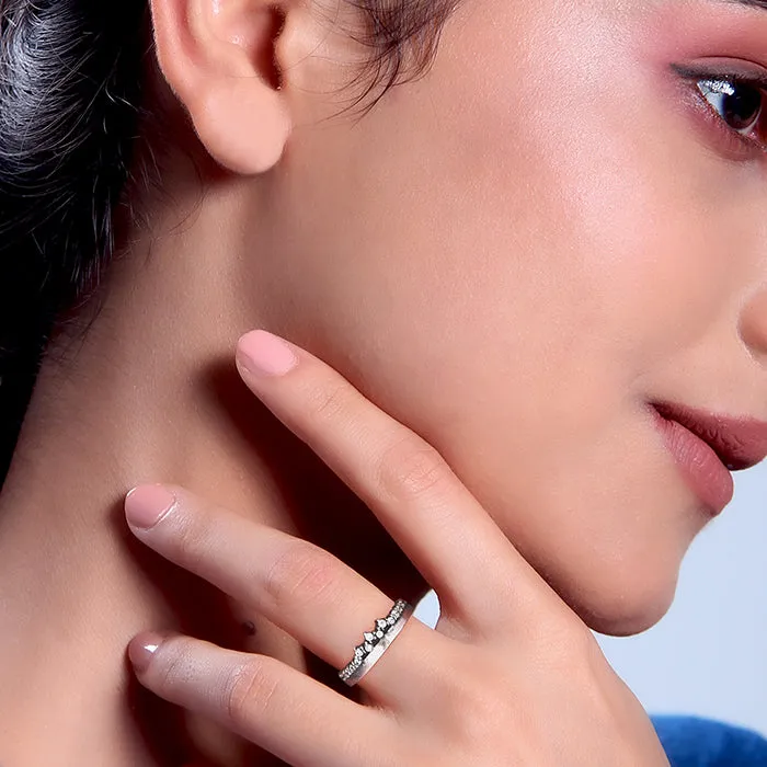 Silver Starry Tiara Ring