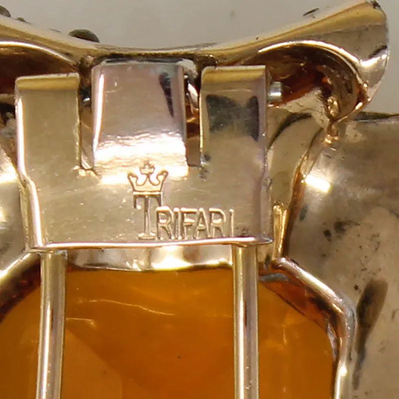 Stunning Gilded Silver Retro Clip by Alfred Philippe for Trifari