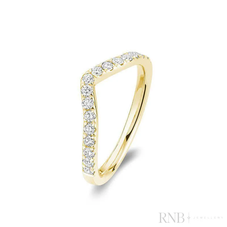 V-Shape Semi Eternity Bridal Diamond Band