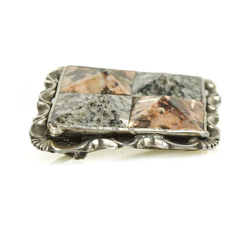 Victorian Silver Scottish Granite Brooch